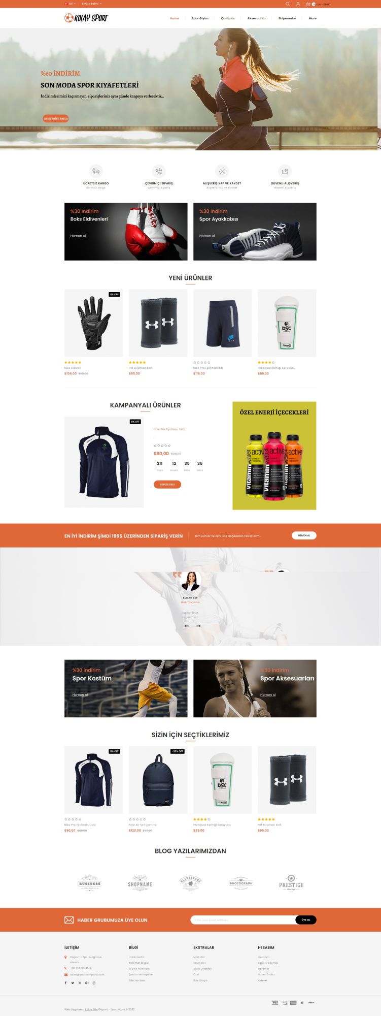 Spor Eşya Satış E-ticaret Paketi (Disport)