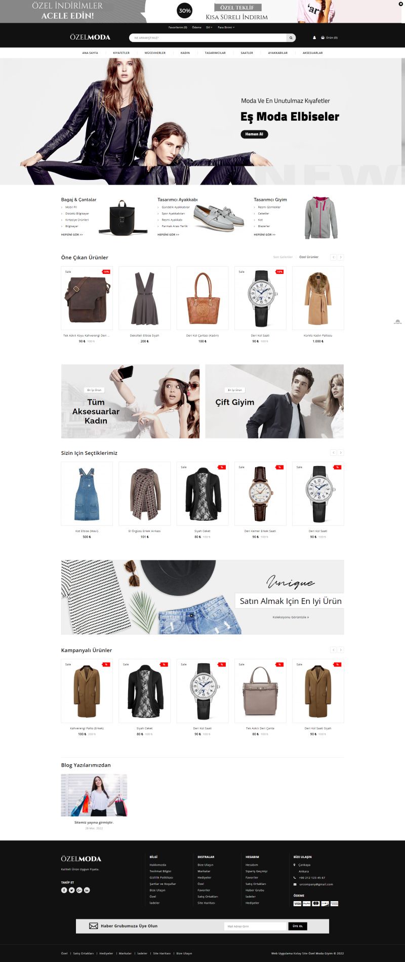Moda Giyim Ürün Satış Sitesi 01